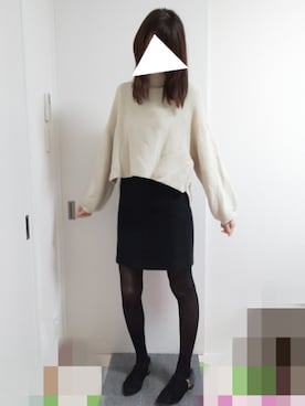 「ゆるニット」｜「アイテム（ブーティ）」を使った、りんごさん（レディース・174cm）の冬コーディネート