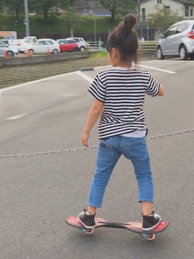 「アイテム（Tシャツ/カットソー）」を使った、♡ᵕ̈chi-hiᵕ̈♡さん（キッズ・120cm）の春コーディネート