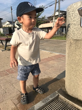 「present（プレゼント）のアイテム（パンツ）」を使った、ittetsuさん（キッズ・80cm）の夏コーディネート