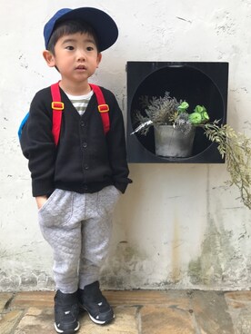 「アイテム（バッグ）」を使った、ittetsuさん（キッズ・90cm）の春コーディネート