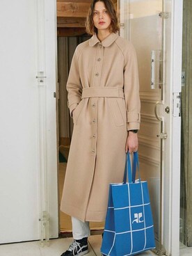 「courreges（クレージュ）のアイテム（ジャケット/アウター）」を使った、i_am_yuiさん（レディース・163cm）の春コーディネート