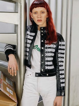 「courreges（クレージュ）のアイテム（ジャケット/アウター）」を使った、i_am_yuiさん（レディース・163cm）の春コーディネート