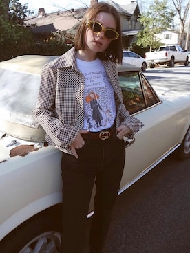 「MARC JACOBS（マークジェイコブス）のアイテム（Tシャツ/カットソー）」を使った、i_am_yuiさん（レディース・163cm）の春コーディネート