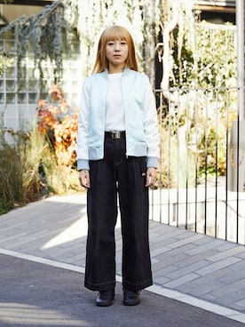 「FRED PERRY（フレッドペリー）のアイテム（ブルゾン）」を使った、satonaさん（レディース・163cm）の冬コーディネート