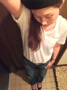 「デニムにTシャツ」｜harunaさん（レディース・161cm）の夏コーディネート