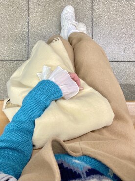 「blue」｜「アイテム（レッグウェア）」を使った、harunaさん（レディース・161cm）の冬コーディネート