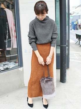 Chikaさん（レディース・158cm）の冬コーディネート