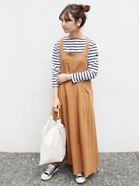 「デートスタイル（WOMEN）」｜「アイテム（スニーカー）」を使った、Chikaさん（レディース・158cm）の冬コーディネート