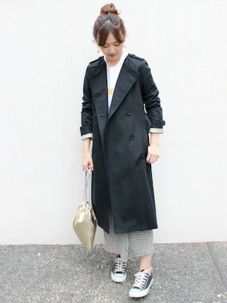 SLOBE IENA 濃紺　ノーカラートレンチコート SLOBE IENA コート トレンチコート ウォッシャブルトレンチ