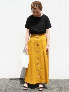 「Aラインスカート」｜Chikaさん（レディース・158cm）の春コーディネート