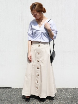 「SLOBE IENA（スローブイエナ）のアイテム（その他シューズ）」を使った、Chikaさん（レディース・158cm）の春コーディネート