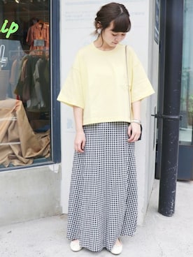 「ゆったりシルエット」｜「アイテム（バレエシューズ）」を使った、Chikaさん（レディース・158cm）の春コーディネート