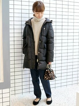 「スローブイエナ」｜「アイテム（ダウンジャケット/コート）」を使った、Chikaさん（レディース・158cm）の秋コーディネート