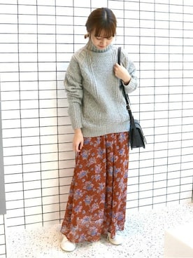Chikaさん（レディース・158cm）の冬コーディネート