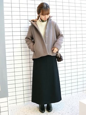 「スローブイエナ」｜「アイテム（財布/小物）」を使った、Chikaさん（レディース・158cm）の冬コーディネート