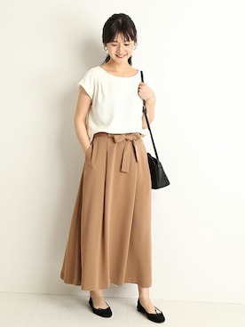 「SLOBE IENA（スローブイエナ）のアイテム（バレエシューズ）」を使った、Chikaさん（レディース・158cm）の夏コーディネート
