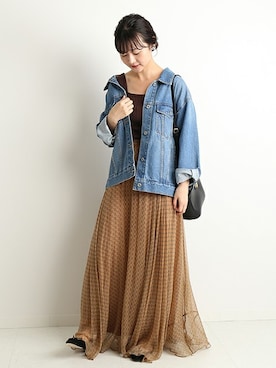 「スクエアネック(ネック)」｜Chikaさん（レディース・158cm）の夏コーディネート