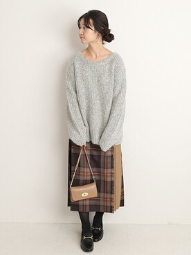 「SLOBE IENA（スローブイエナ）のアイテム（ローファー）」を使った、Chikaさん（レディース・158cm）の秋コーディネート