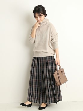 「SLOBE IENA（スローブイエナ）のアイテム（バレエシューズ）」を使った、Chikaさん（レディース・158cm）の秋コーディネート