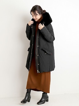「SLOBE IENA」｜「アイテム（ダウンジャケット/コート）」を使った、Chikaさん（レディース・158cm）の秋コーディネート