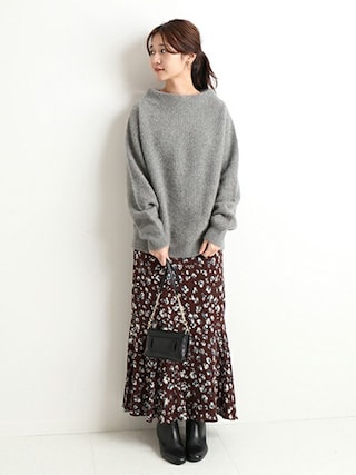 【はるさま専用】スローブイエナ F ラクーンカシミヤ混タートル ブラウン SLOBE IENA（スローブイエナ）の「ラクーンカシミヤ混タートルプル