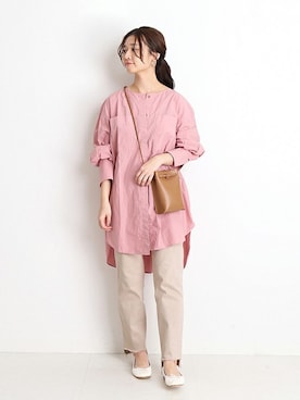 「カットオフデニム」｜Chikaさん（レディース・158cm）の冬コーディネート