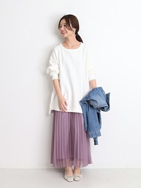 「SLOBE IENA（スローブイエナ）のアイテム（バレエシューズ）」を使った、Chikaさん（レディース・158cm）の冬コーディネート