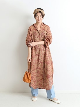 「Wrangler」｜「アイテム（ワンピース/ドレス）」を使った、Chikaさん（レディース・158cm）の冬コーディネート