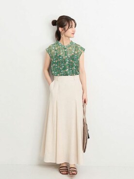 「SLOBE IENA（スローブイエナ）のアイテム（ハンドバッグ）」を使った、Chikaさん（レディース・158cm）の春コーディネート
