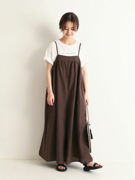 「SLOBE IENA（スローブイエナ）のアイテム（オールインワン・サロペット）」を使った、Chikaさん（レディース・158cm）の春コーディネート