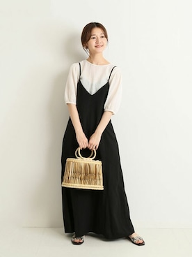 「SLOBE IENA（スローブイエナ）のアイテム（ワンピース/ドレス）」を使った、Chikaさん（レディース・158cm）の春コーディネート
