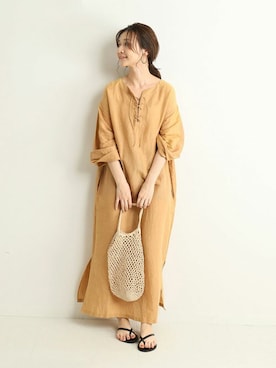 「SLOBE IENA（スローブイエナ）のアイテム（ハンドバッグ）」を使った、Chikaさん（レディース・158cm）の夏コーディネート