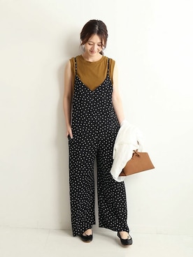 「SLOBE IENA（スローブイエナ）のアイテム（オールインワン・サロペット）」を使った、Chikaさん（レディース・158cm）の夏コーディネート