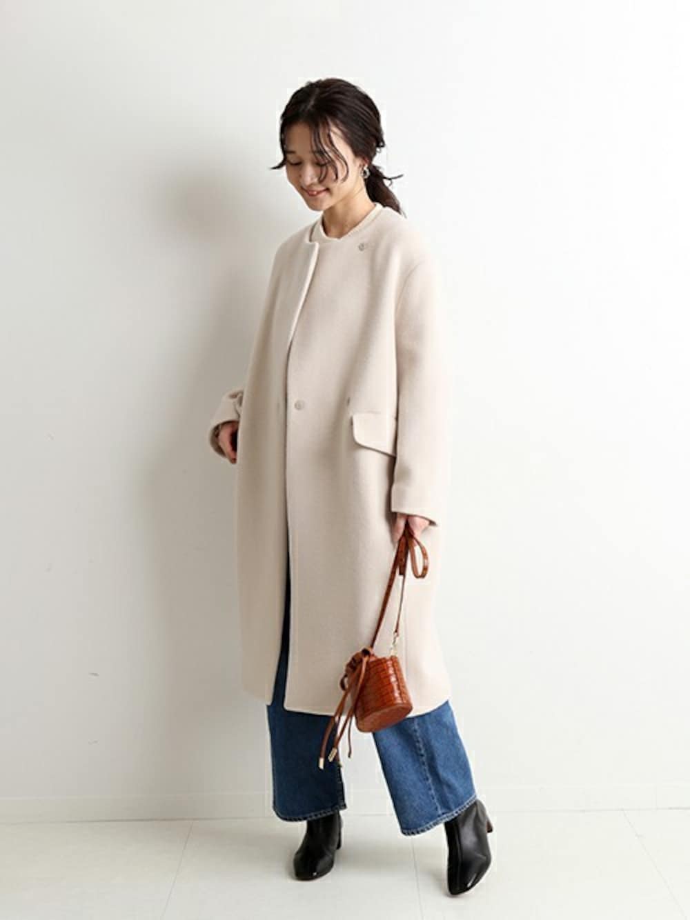 SLOBE IENA（スローブイエナ）の「ウールカシミヤ柄編みカーディガン