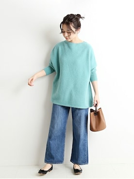 「アンゴラニット」｜Chikaさん（レディース・158cm）の秋コーディネート