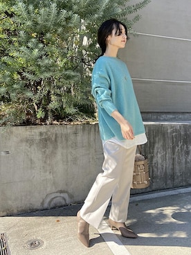 「アンゴラニット」｜Chikaさん（レディース・158cm）の秋コーディネート