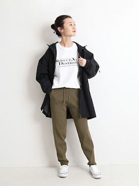 「SLOBE IENA（スローブイエナ）のアイテム（ブルゾン）」を使った、Chikaさん（レディース・158cm）の秋コーディネート