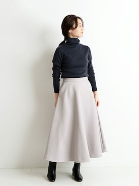 「SLOBE IENA（スローブイエナ）の【ROVERETO/ロベレート】スクエアステッチブーツ◆（ブーツ）」を使った、Chikaさん（レディース・158cm）の秋コーディネート