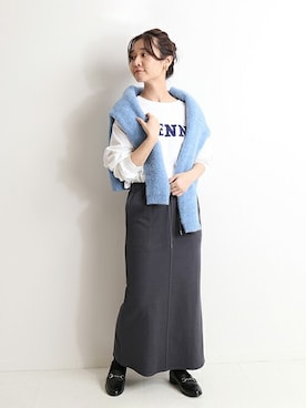 「SLOBE IENA（スローブイエナ）のアイテム（ローファー）」を使った、Chikaさん（レディース・158cm）の冬コーディネート