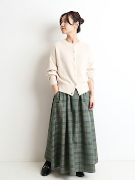 「SLOBE IENA（スローブイエナ）のアイテム（ローファー）」を使った、Chikaさん（レディース・158cm）の冬コーディネート