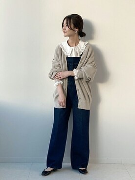「スローブイエナ」｜「アイテム（オールインワン・サロペット）」を使った、Chikaさん（レディース・158cm）の冬コーディネート