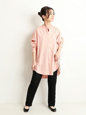 「SLOBE IENA（スローブイエナ）のアイテム（バレエシューズ）」を使った、Chikaさん（レディース・158cm）の冬コーディネート