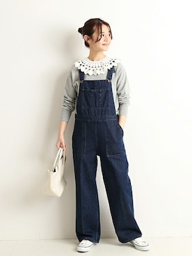 「スローブイエナ」｜「アイテム（オールインワン・サロペット）」を使った、Chikaさん（レディース・158cm）の冬コーディネート