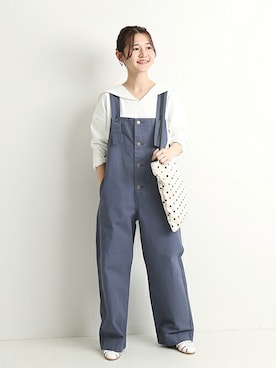 「スローブイエナ」｜「アイテム（オールインワン・サロペット）」を使った、Chikaさん（レディース・158cm）の冬コーディネート