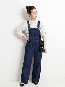 「スローブイエナ」｜「アイテム（オールインワン・サロペット）」を使った、Chikaさん（レディース・158cm）の冬コーディネート