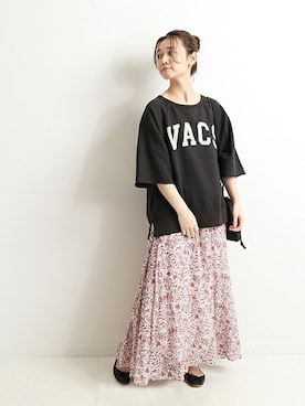「更紗柄」｜Chikaさん（レディース・158cm）の春コーディネート