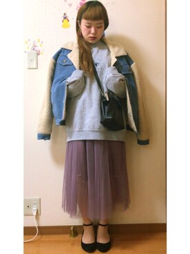 「A.D.G（エーディージー）のアイテム」を使った、knminiさん（レディース・148cm）の冬コーディネート