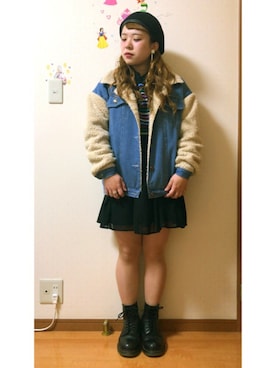 「A.D.G（エーディージー）のアイテム」を使った、knminiさん（レディース・148cm）の冬コーディネート