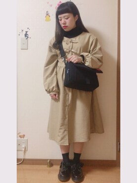 「Doublefocus（ダブルフォーカス）のアイテム（ワンピース/ドレス）」を使った、kanamiさん（レディース・148cm）の冬コーディネート