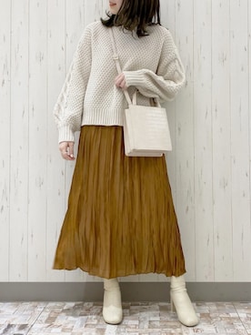 「LOWRYS FARM（ローリーズファーム）のストレッチヒールブーツ　851418（ブーツ）」を使った、manaty.さん（レディース・159cm・20代）の秋コーディネート